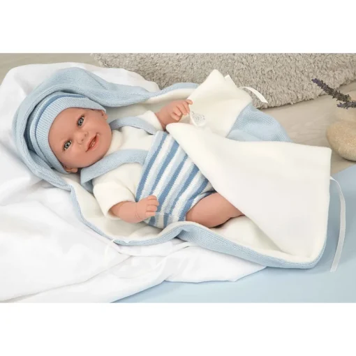 Muñecas Arias Muneca Con Peso Elegance 35 Cm Babyto Azul Con Manta* Munecas Y Peluches