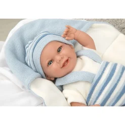 Muñecas Arias Muneca Con Peso Elegance 35 Cm Babyto Azul Con Manta* Munecas Y Peluches