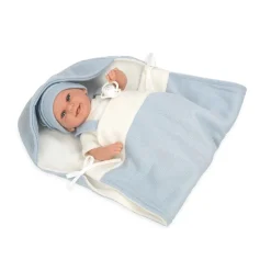 Muñecas Arias Muneca Con Peso Elegance 35 Cm Babyto Azul Con Manta* Munecas Y Peluches