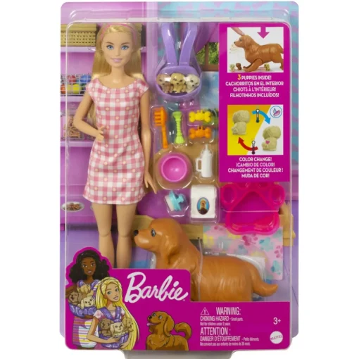 Barbie Muneca Rubia Con Perritos Y Accesorios De Juguete Y Sus Cachorros* Munecas Y Peluches