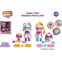Supercute Muneca Y Mascotas Interactiva Super Cute Rainbow Party Doll* Munecas Y Peluches