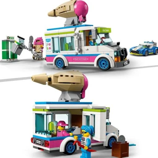 LEGO Persecucion Policial Del Camion De Los Helados, Set De Construccion Con 2 Coches De Juguete Y Mini Figuras, City Police* Puzzles Y Construcciones