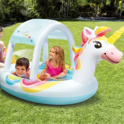Intex Piscina Con Ducha + Toldo Unicornio* Juguetes Al Aire Libre