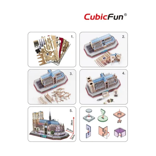 CubicFun Rompecabezas 3D Notre Dame De Paris Con Luz Led* Puzzles Y Construcciones