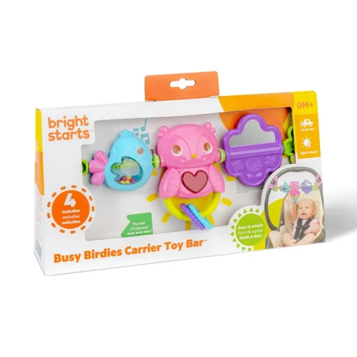 Bright Starts Soporte De Juguetes Portatil Busy Birdies Carrier Toy Bar Take-Along Toy Bright Stars* Preescolar