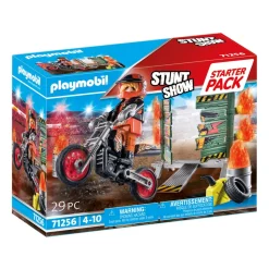 Playmobil Starter Pack Stunt Show Moto Con Pared De Fuego Stunt Show* Muñecos Articulados