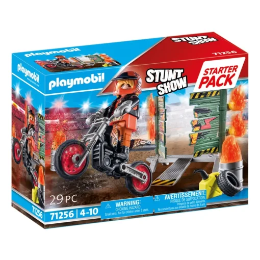 Playmobil Starter Pack Stunt Show Moto Con Pared De Fuego Stunt Show* Muñecos Articulados