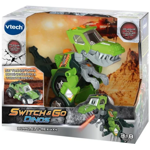 VTech Switch&Go Dinos, Barro El T-Rex 4X4, Dinosaurios Que Se Transforman En Vehiculos * Muñecos Articulados