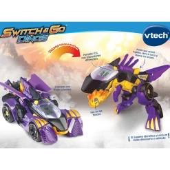 VTech Switch&Go Dinos, Rayo El Espinosaurio Bolido De Carreras, Dinosaurios Que Se Transforman En Vehiculos * Muñecos Articulados