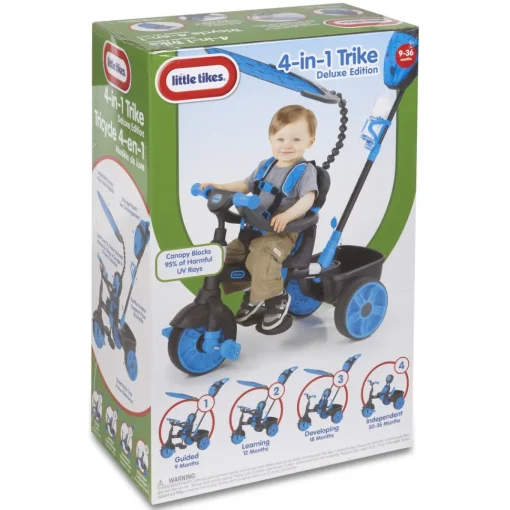 Little Tikes Triciclo Deluxe 4 En 1 Azul Neon * Bicicletas, Correpasillos, Triciclos