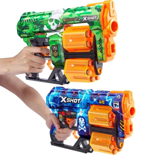 X-Shot - Skins Super Pack Dos Lanzadoras Dread Con 48 Dardos* Juguetes Al Aire Libre