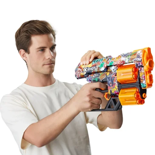 X-Shot Skins-Dread Doble Tambor Y 12 Dardos 3 Disenos Surtidos* Juguetes Al Aire Libre