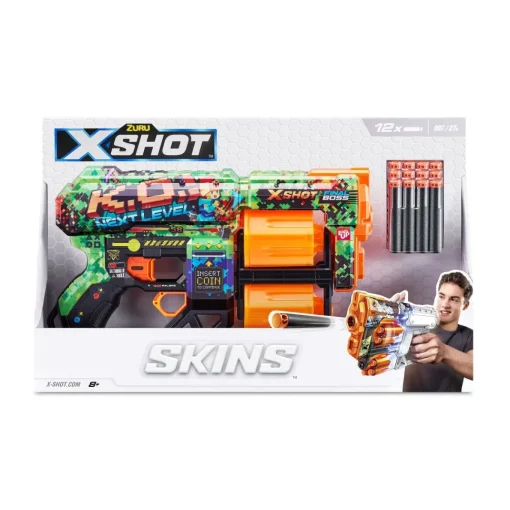 X-Shot Skins-Dread Doble Tambor Y 12 Dardos 3 Disenos Surtidos* Juguetes Al Aire Libre
