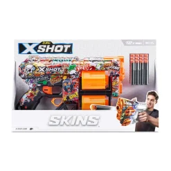 X-Shot Skins-Dread Doble Tambor Y 12 Dardos 3 Disenos Surtidos* Juguetes Al Aire Libre