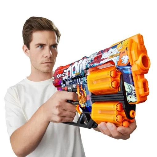 X-Shot Skins-Dread Doble Tambor Y 12 Dardos 3 Disenos Surtidos* Juguetes Al Aire Libre