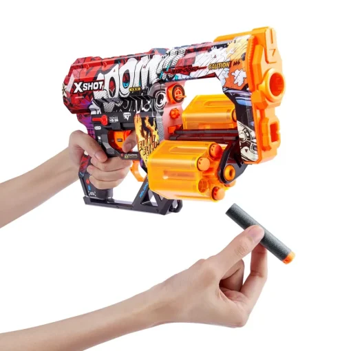 X-Shot Skins-Dread Doble Tambor Y 12 Dardos 3 Disenos Surtidos* Juguetes Al Aire Libre