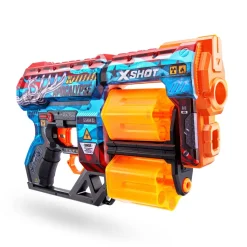 X-Shot Skins-Dread Doble Tambor Y 12 Dardos 3 Disenos Surtidos* Juguetes Al Aire Libre